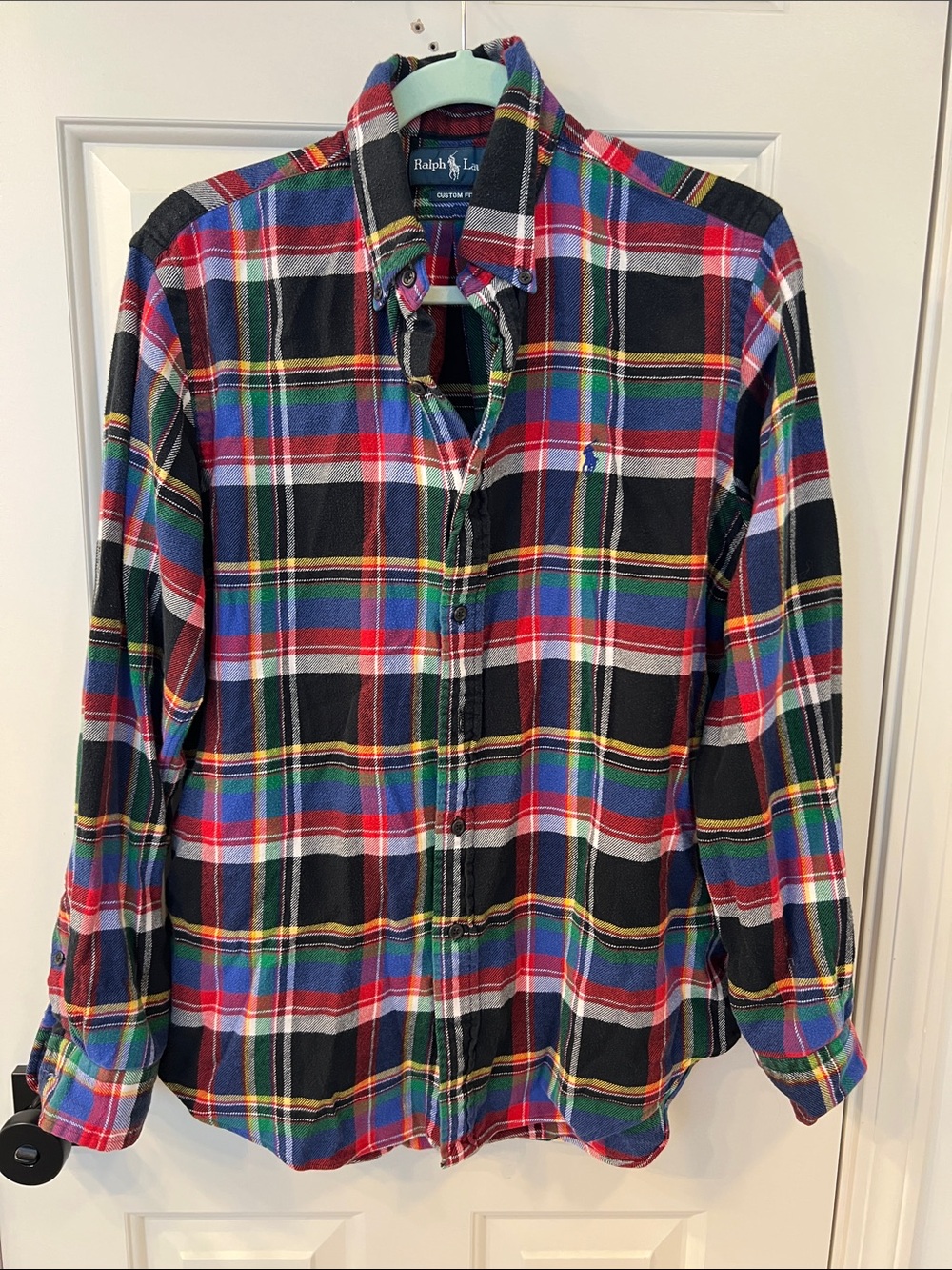 Ralph Lauren Custom Fit Multicolor Plaid Cotton Button-Down Shirt